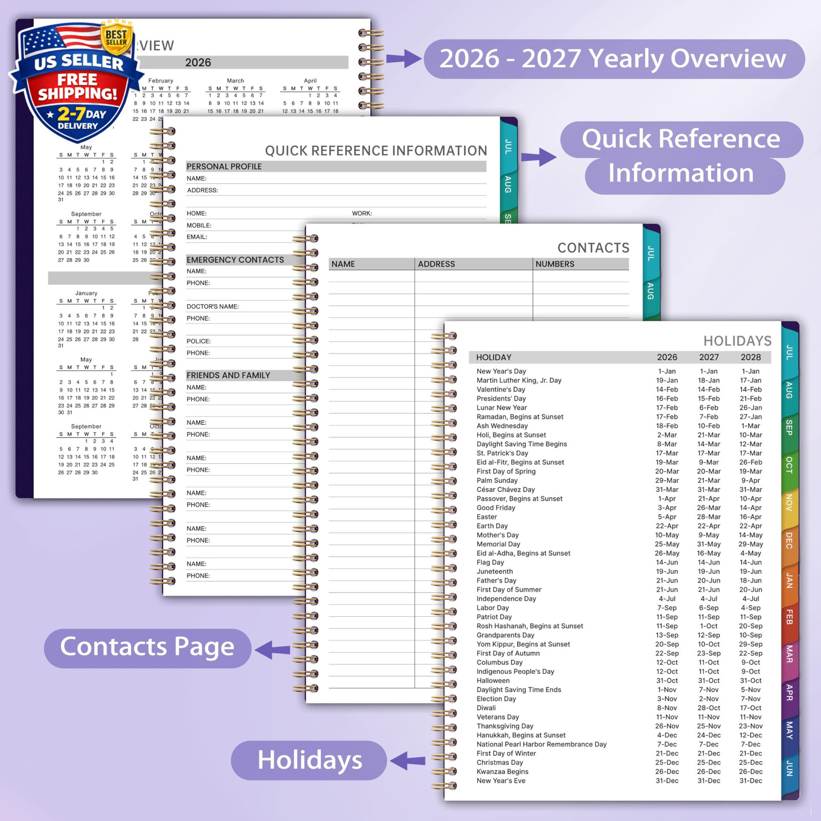 2026-2027 Appointment Book/Planner – 8.2″ x 11″, Daily Planner from Jul. 2026…
