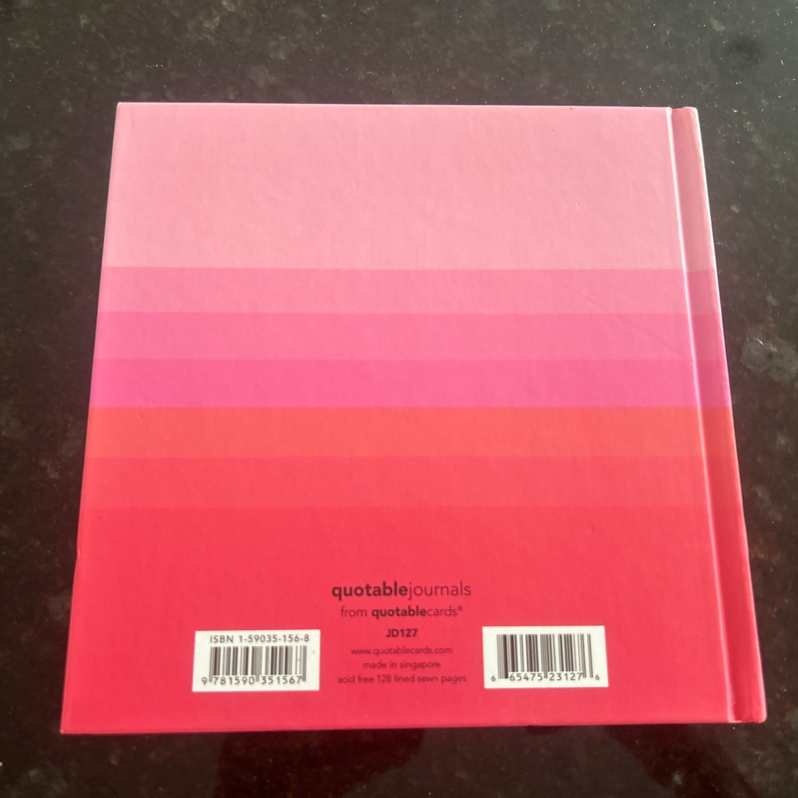 Quotable writing journal notebook JD127. 128 Acid Free 128 Sewn Pages New