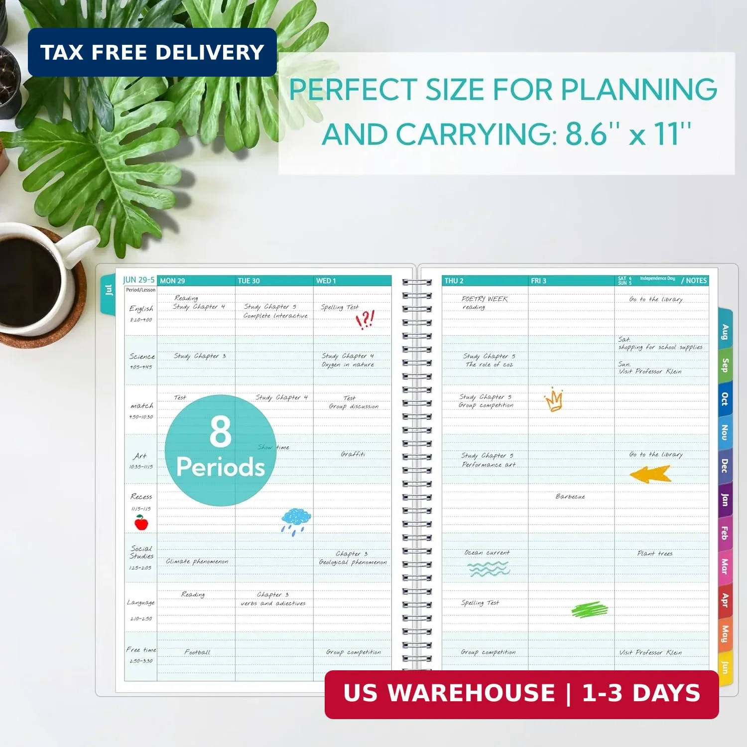 GoiUnlt Teacher Planner 2026-2027, JUL. 2026 – JUN. 2027, Lesson Planner 2026-20