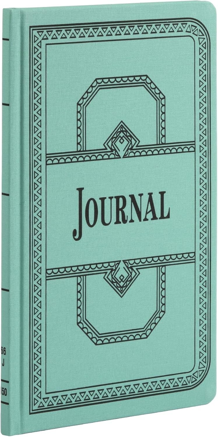 66 Series Account Book, Journal Ruled, Green, 150 Pages, 12-1/8 x 7-5/8