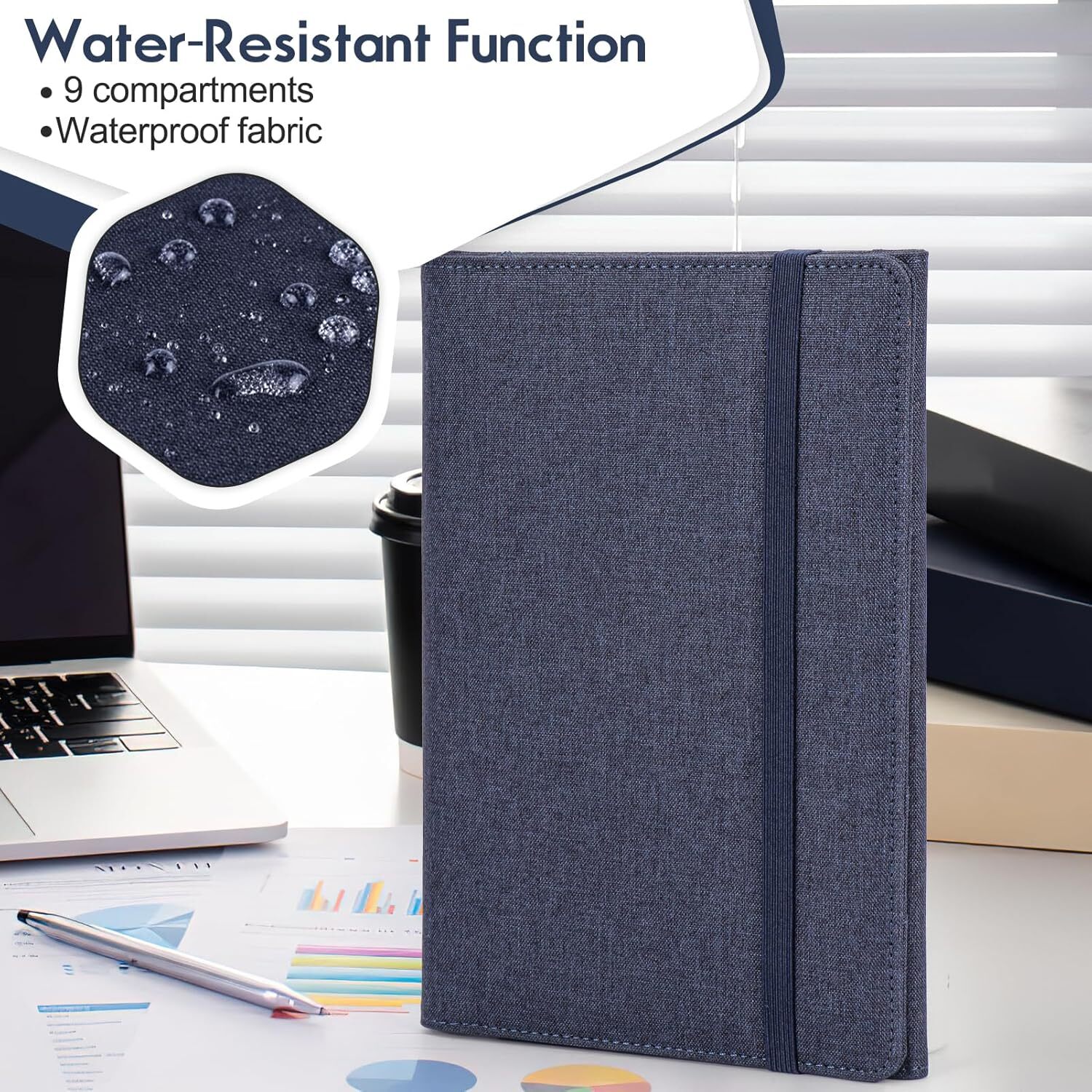 Trifold Blue Notebook Cover Waterproof A5 Size Organizer For Rocketbook Moles…
