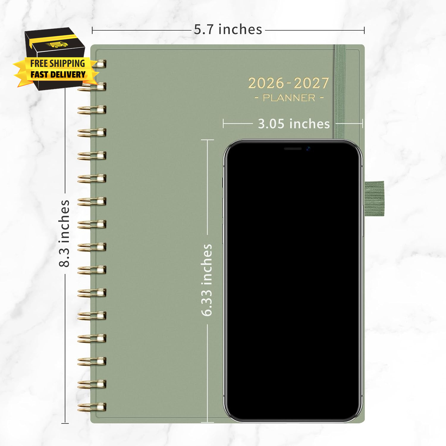 Academic Planner 2026-2027, Weekly and Monthly, July 2026 – June 2027, Medium Si