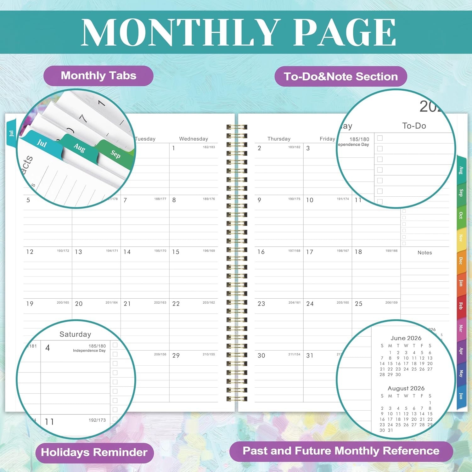 Chic 9″ x 11″ Weekly & Monthly Planner 2026-2027 | Durable Twin-Wire Binding