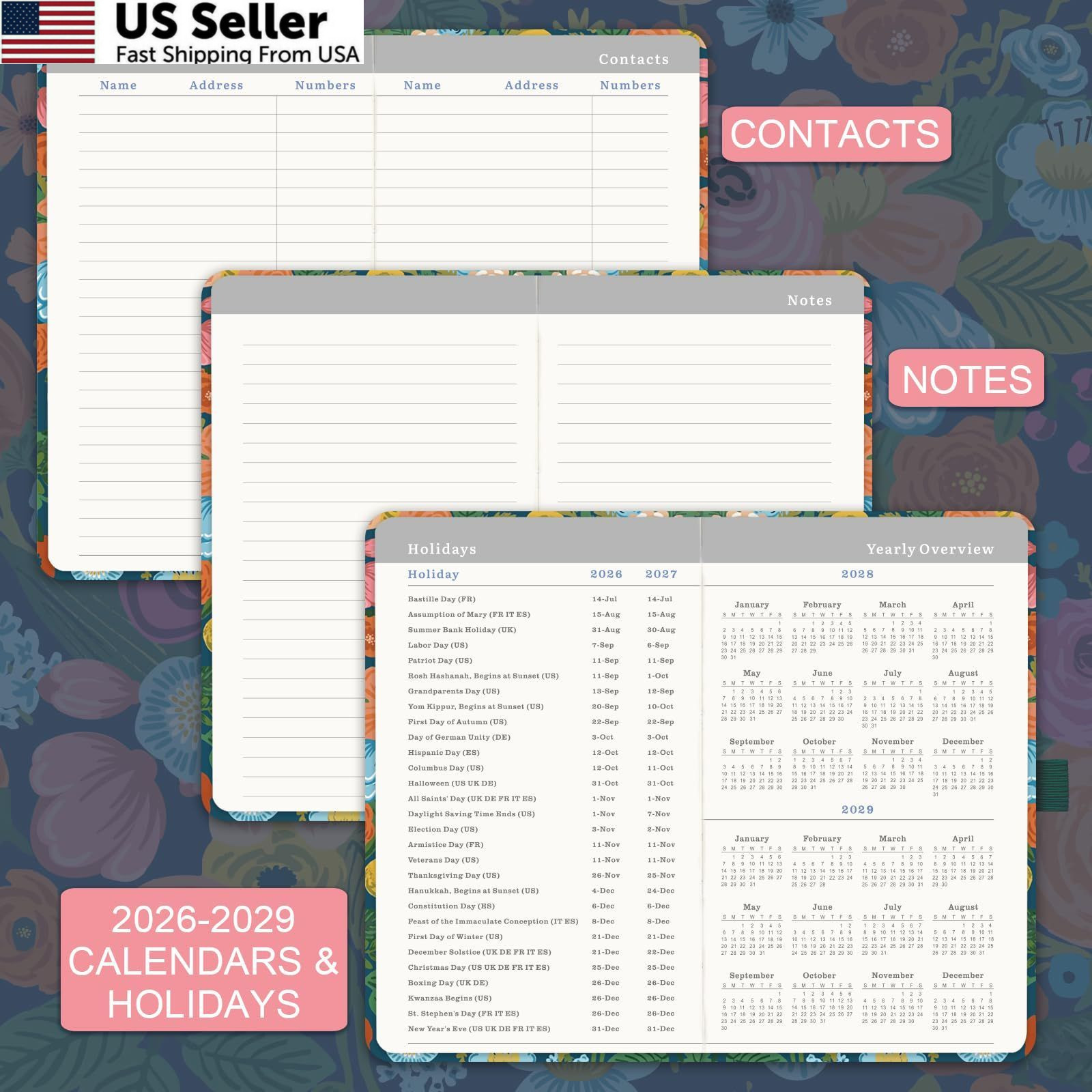 Pocket Calendar 2026-2029 – 3 Year Monthly Planner 2026-2029, Jul. 2026 -…
