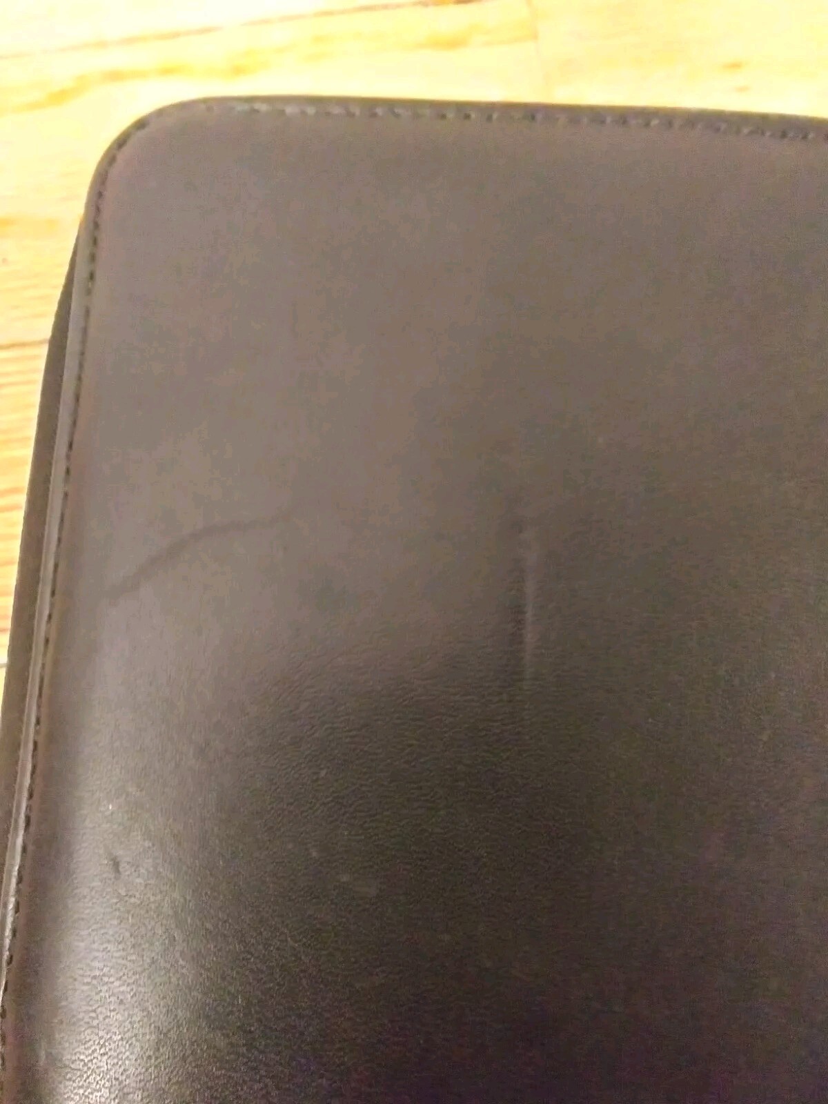 Franklin Covey Vintage 1996 Black Genuine Leather Space Maker Full Zip Binder