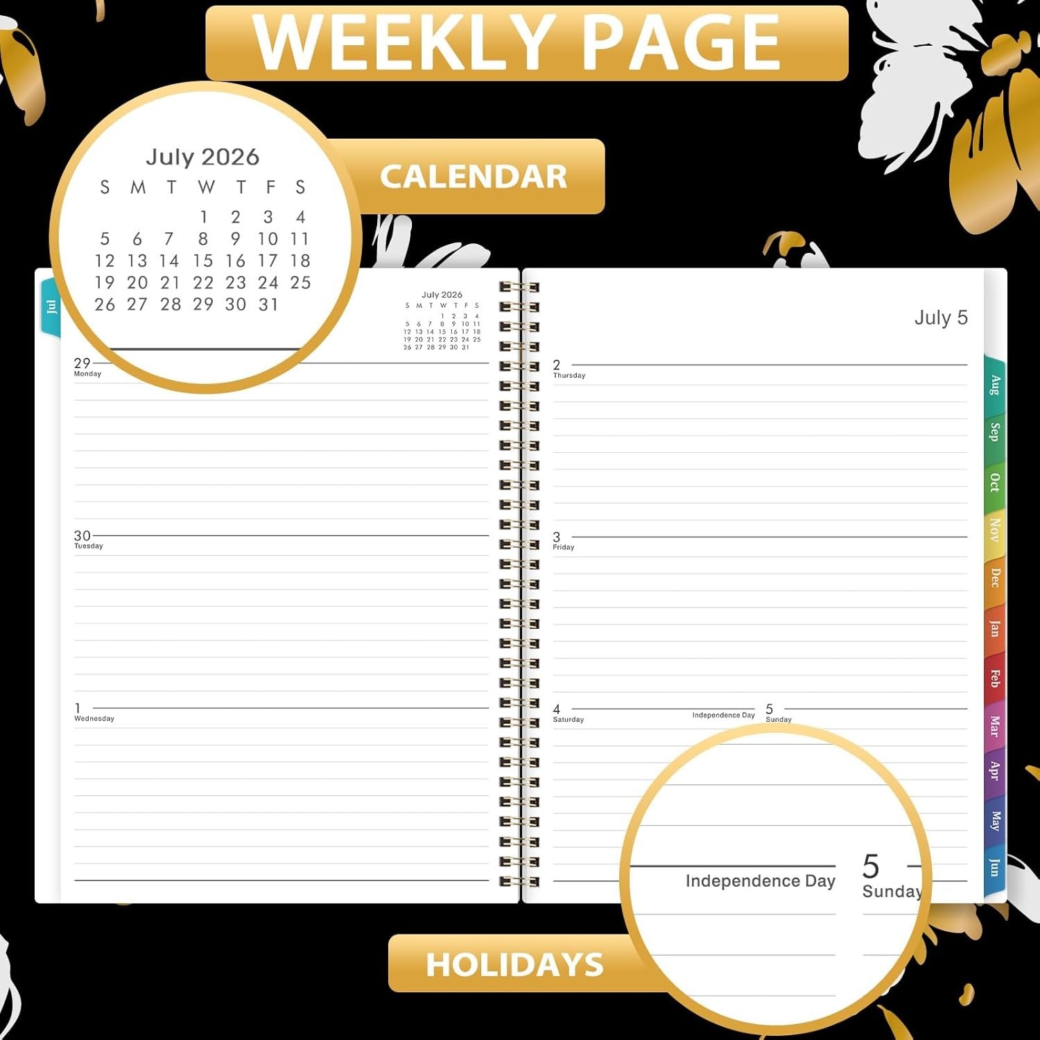 Ultimate 2026-2027 Planner: Weekly & Monthly Views, Colorful Tabs, 8.5” x 11”