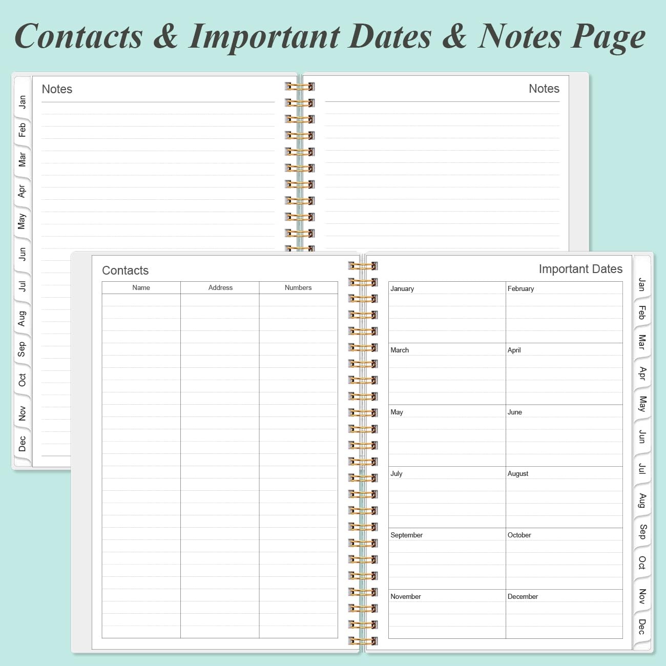 2026 Running Journal, Runner’s Day-by-Day Log 2026, 12 A5, Teal Flowers