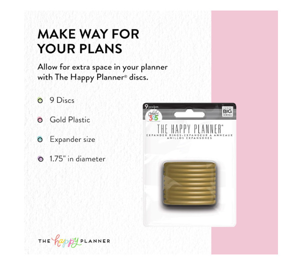 Me & My Big Ideas Create 365 Planner Expander Rings 9/Pkg- Rose Gold 1.75″