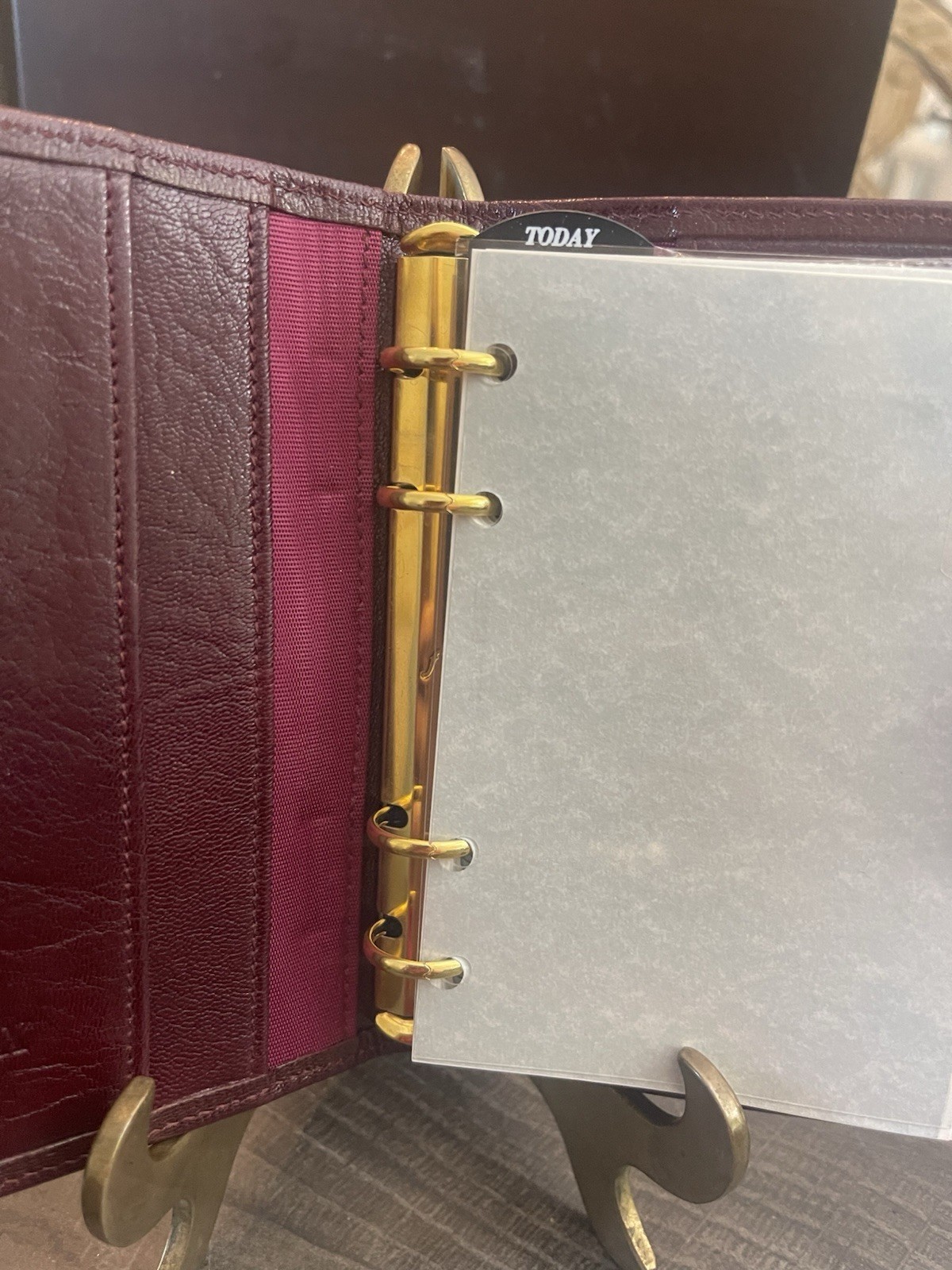 Filofax 1996 Pocket 4-Ring Snap Strap Closure Real Kid Leather Made In England