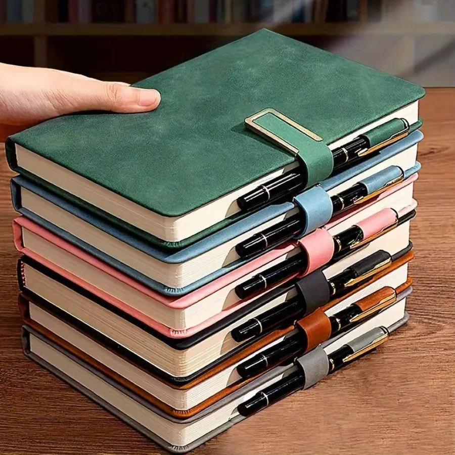 A5 Vintage Leather Notebook Soft Cover Journal 200 Pages Business College