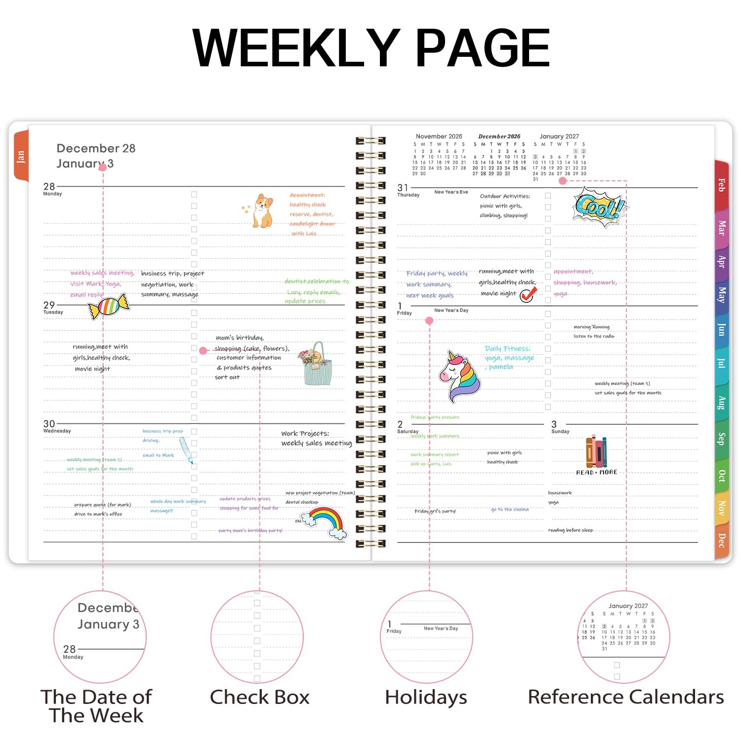 2027 Planner – Jan. 2027 – Dec. 2027, 8″ x 10″, Planner 2027 Weekly and Month…