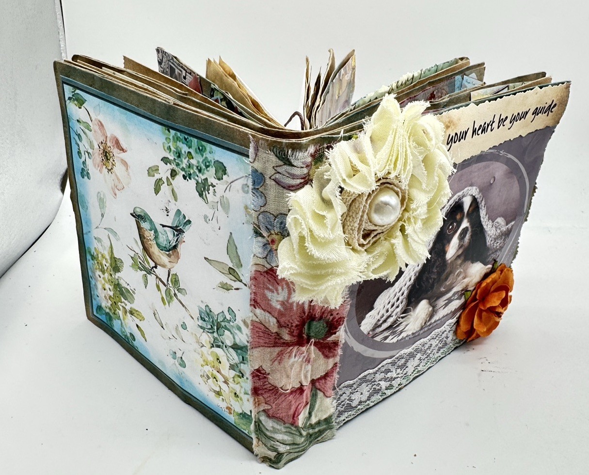 Hand Made Junk Journal Let You Heart Be Your Guide Theme Coffee Dyed Paper