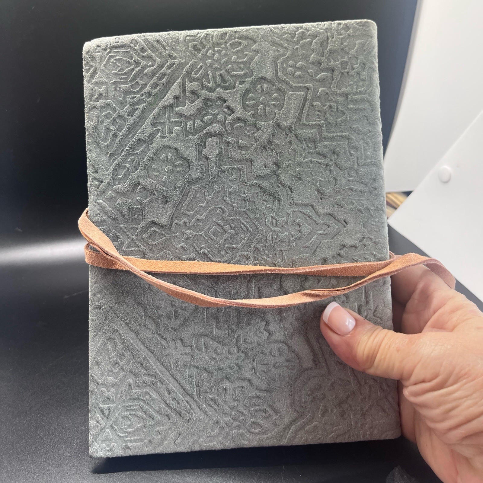 Soft Suede Embossed Blank Page Journal for Women or Men