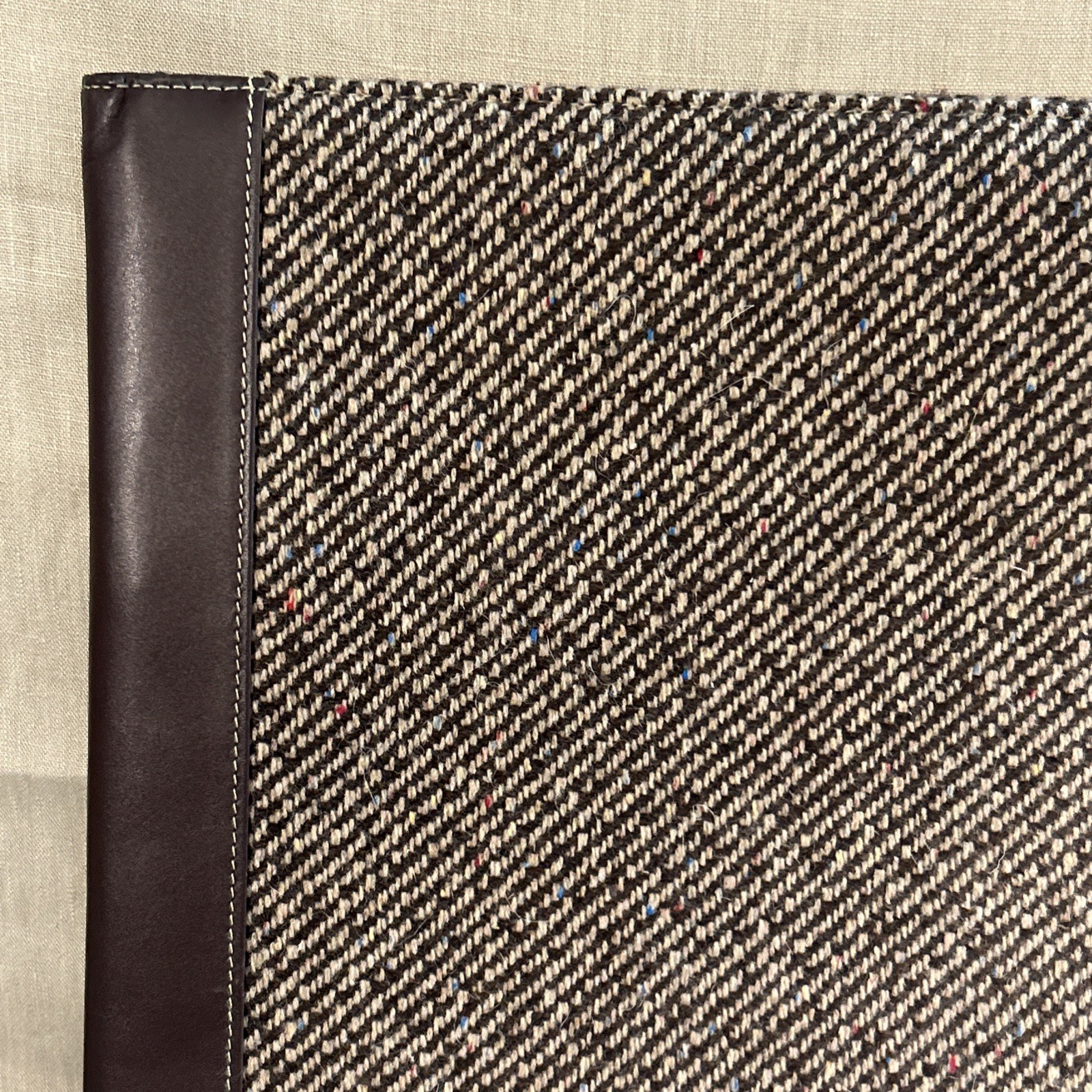 Vintage Buxton Brown Tweed Legal Pad Folio 12”x 9.5”