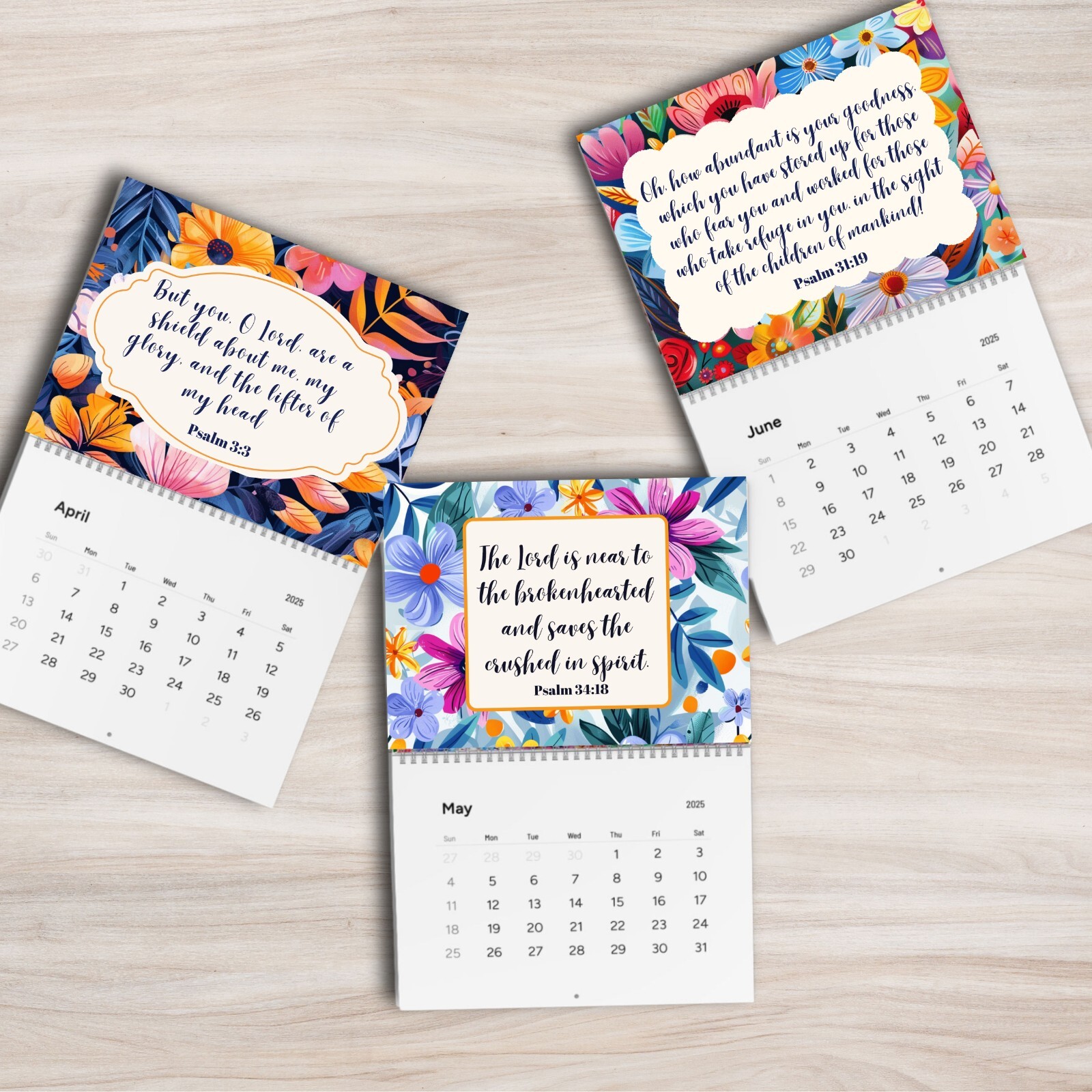 2025 Wall Calendar With bible Verse,12 Month Inspirational Christian 11″ x 8.2″