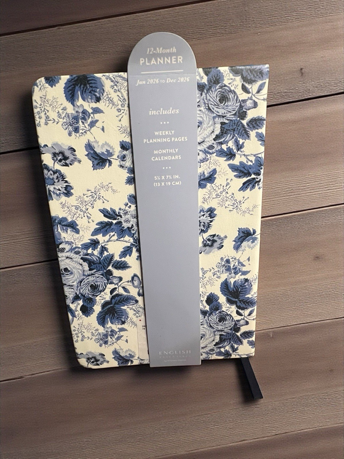 Eccolo World Planner Floral Hardcover Daily Weekly Calendar Organizer BLUE/WHITE