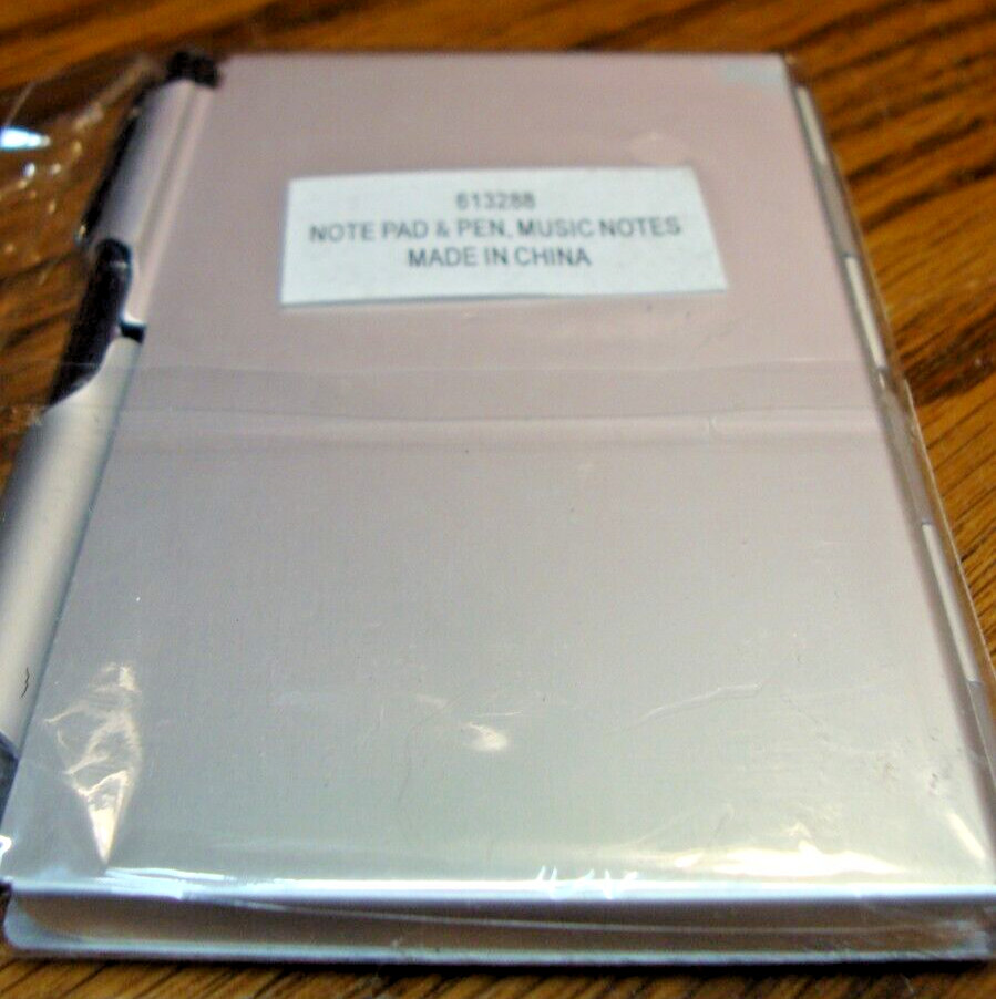 Silver MUSIC Metal Small Notebook w/Pen Mini Pocket Pad~Stocking Stuffer 863