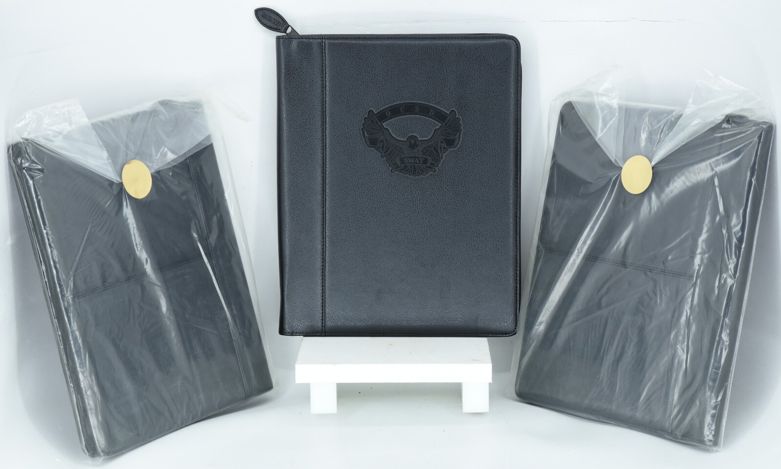 Strong Leather Company Padfolio Orange County SWAT Black Leather New