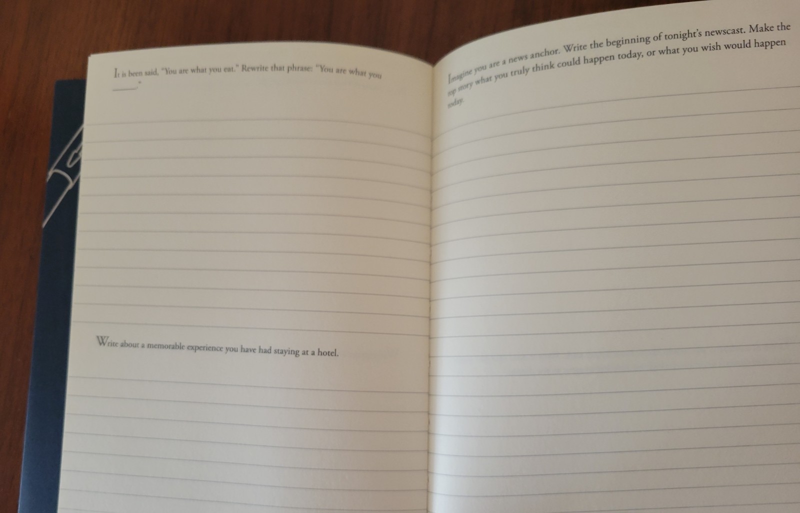 300 Writing Prompts Open Bound High Quality Paper Lined Journal 204 Pages – Used