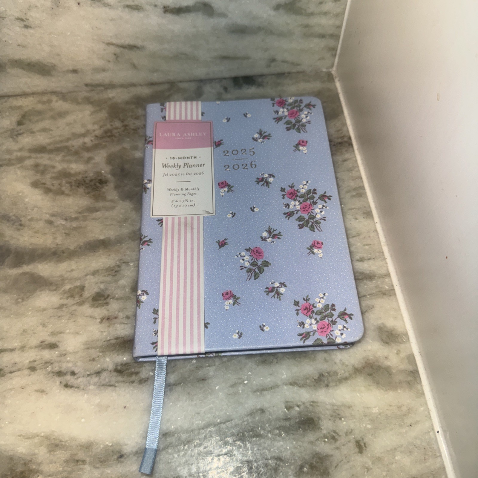 Brand New 2026 Laura Ashley Weekly Monthly Pink Roses Floral Fabric Planner
