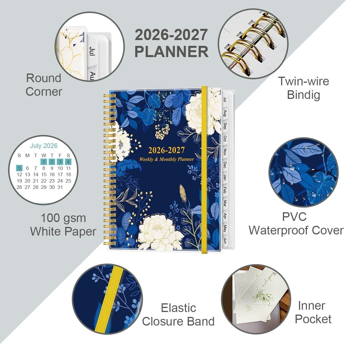 2026-2027 Flexible Cover Planner: Stylish, Durable, with Ample Writing Space