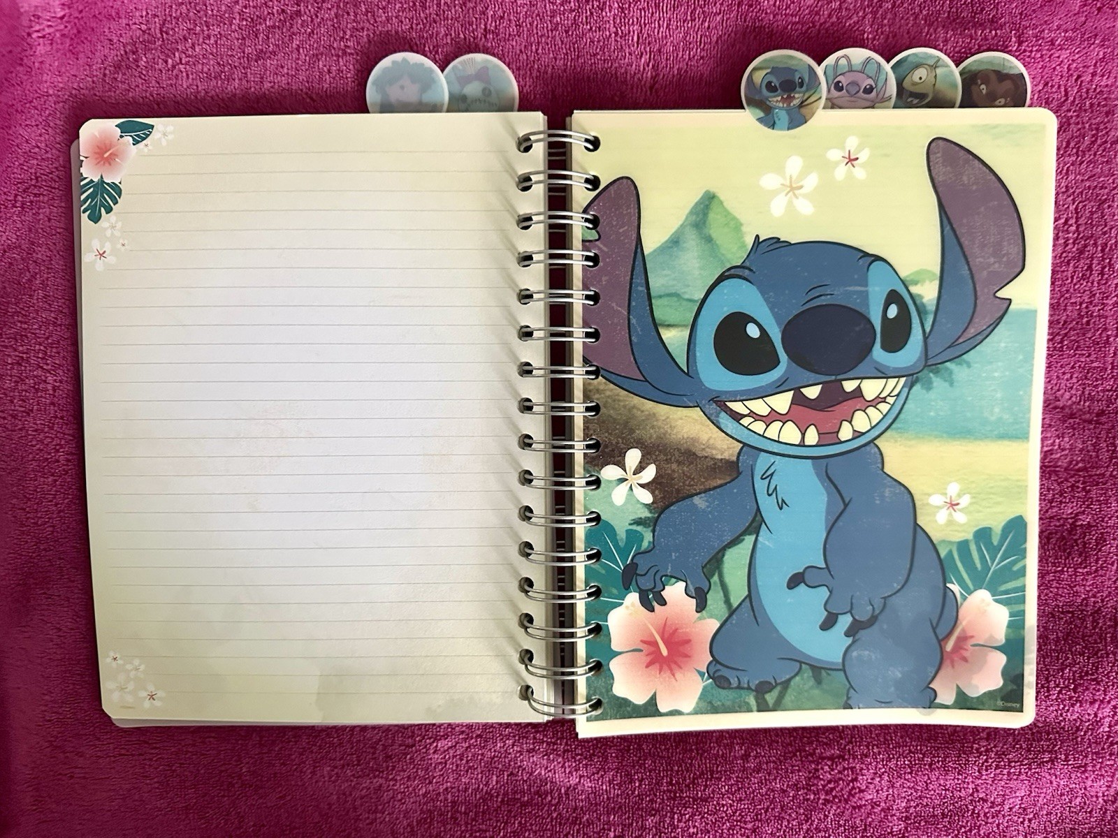 Disney Lilo & STITCH WUZ HERE Tabbed Spiral Lined Notebook Journal | 144 Pages
