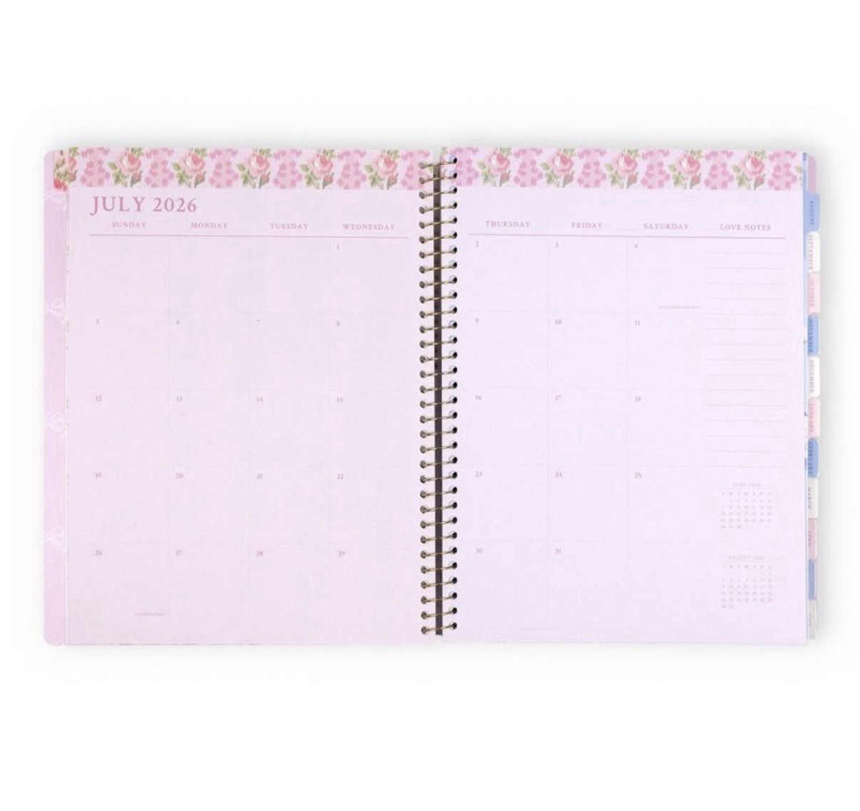 LoveShackFancy x Target – Yoobi Monthly and Weekly Planner 7″x 9″ – Coquette Bow