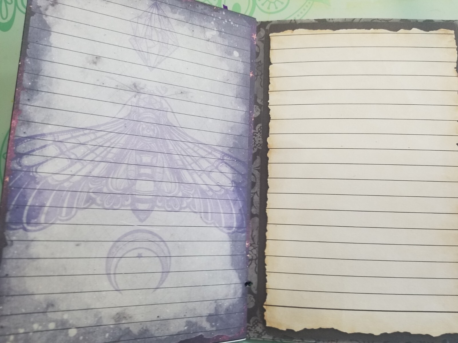 Junk Journal Blank Booklet “BEWITCHED NIGHT” HANDMADE GRIMOIRE LG 8.5″x5.5″ 40pg