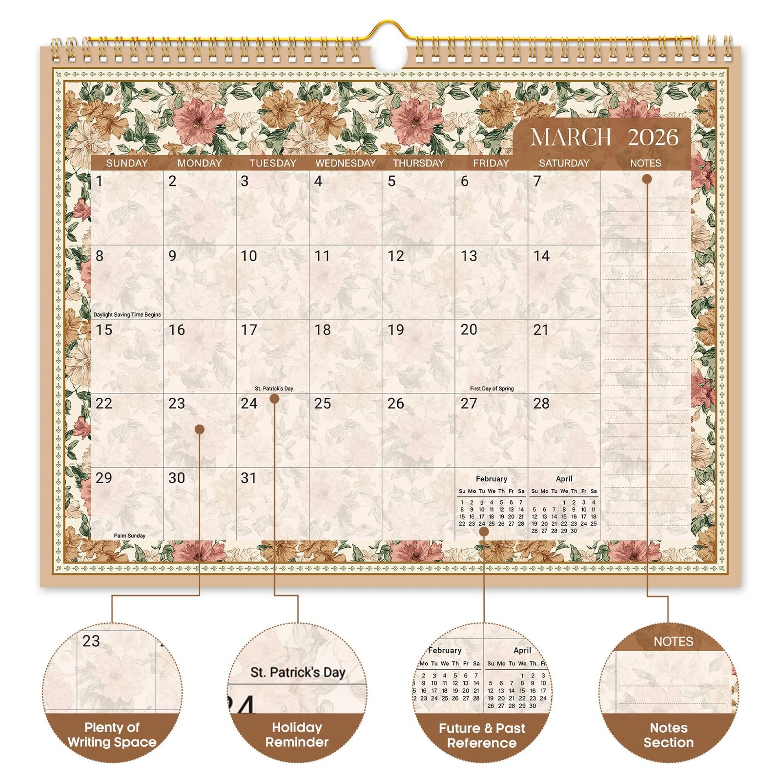 Calendar 2026-2027, Monthly Wall Old(Runs Until June 2027), g-Garden Repose