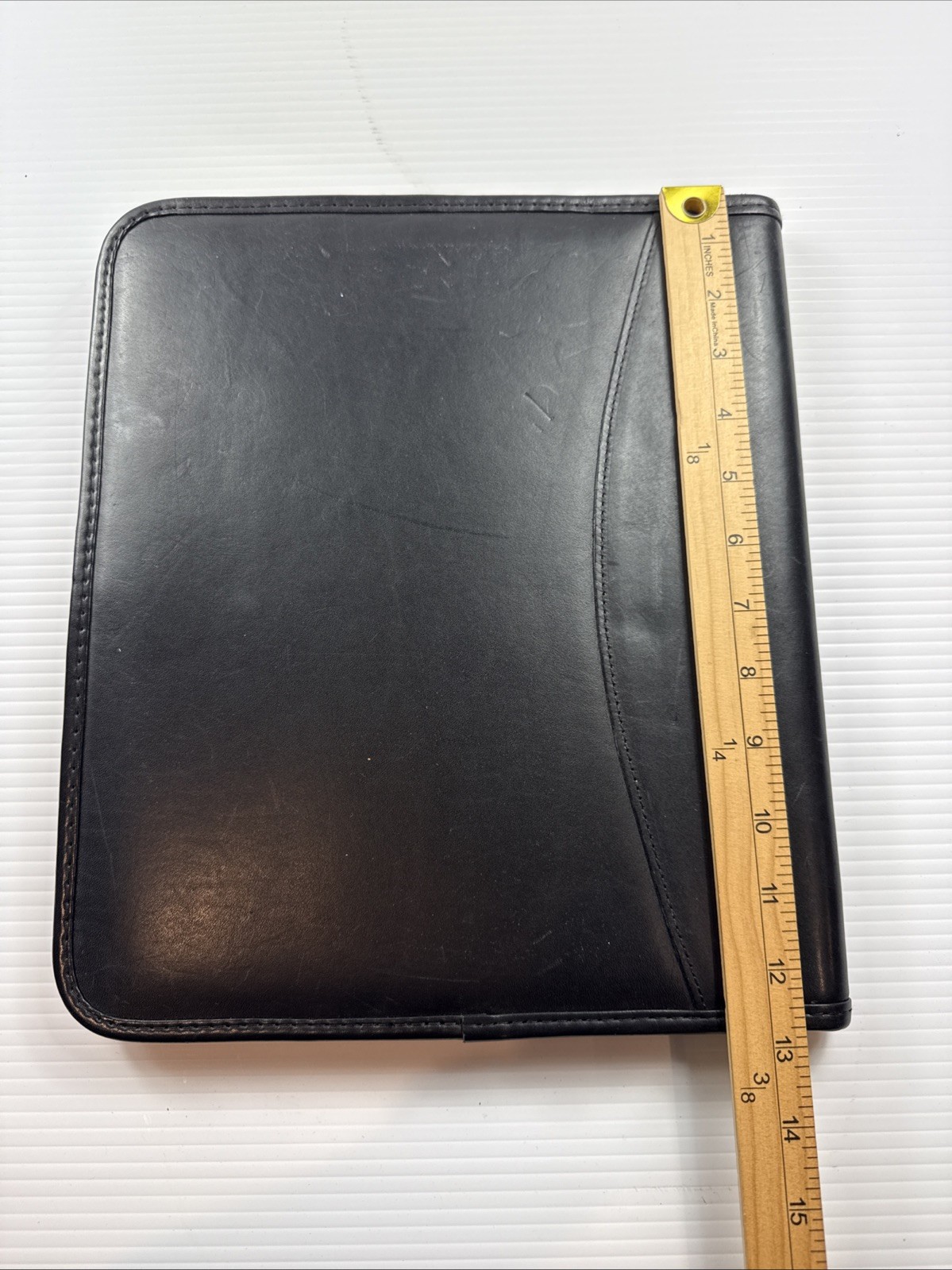 Levenger Leather Pro Folio Letter Size Smooth Black Notebook 13×11”