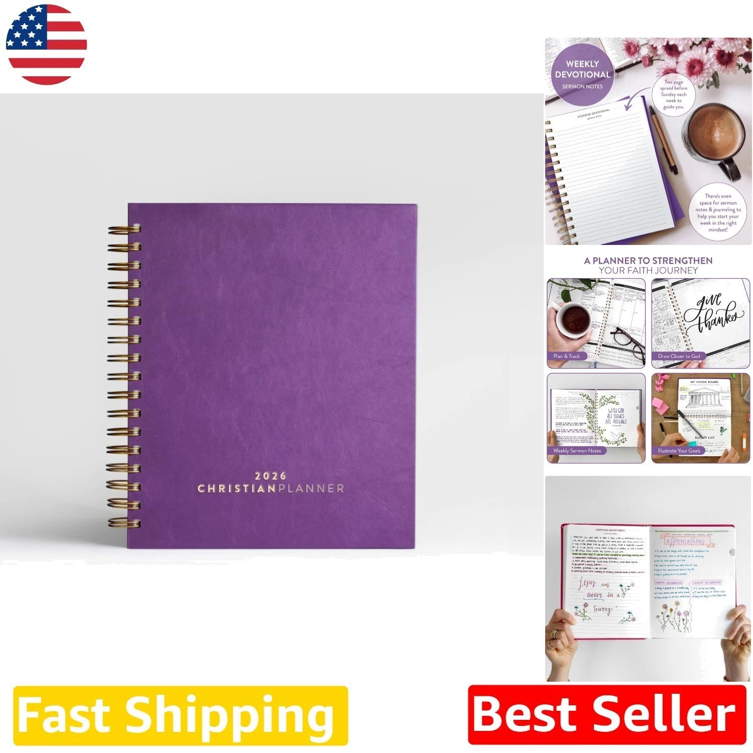 Christian Planner 2026: Vision Board, Habit Tracker, Quality, Devotional