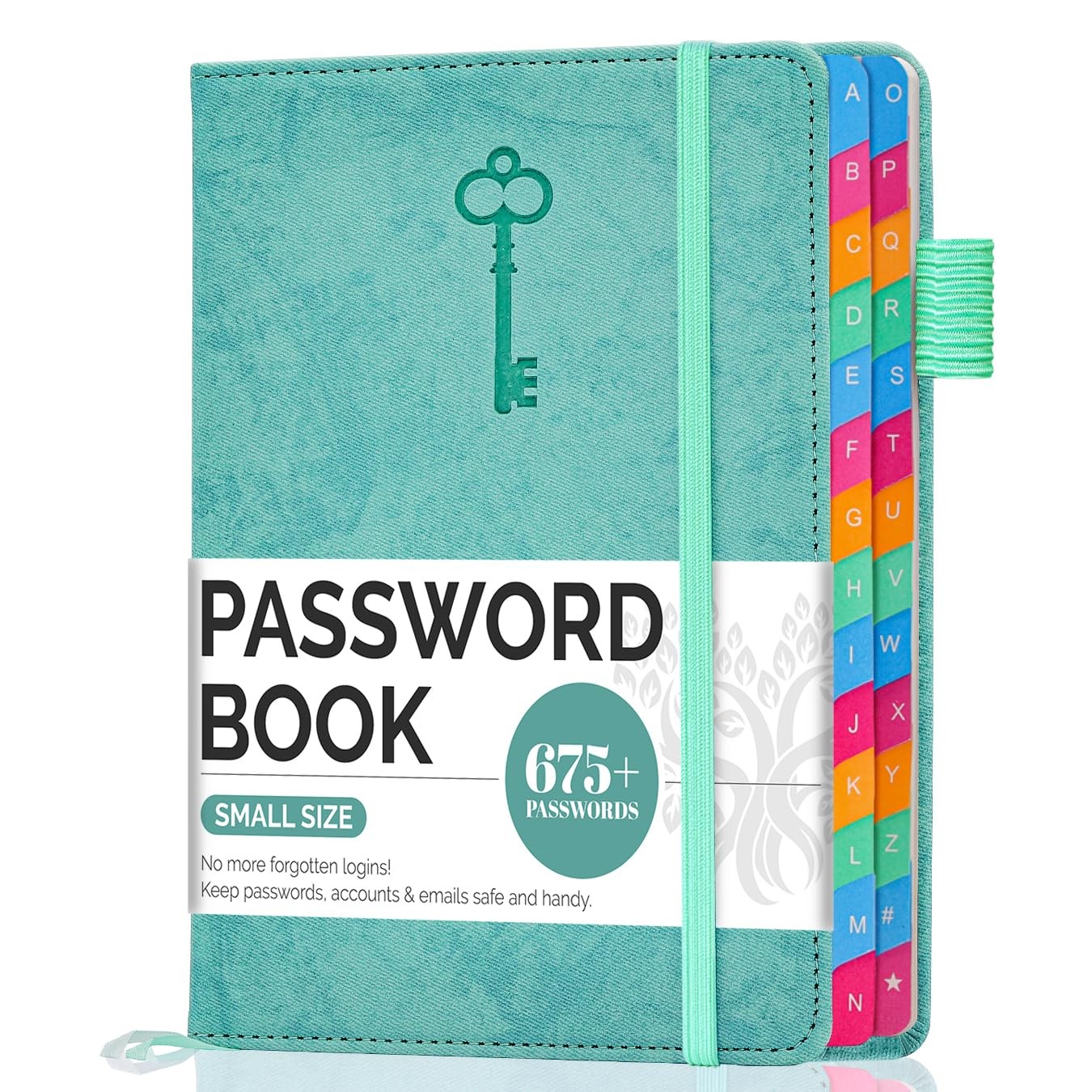 Password Keeper Book with Colorful Alphabetical Tabs, Small Internet Password