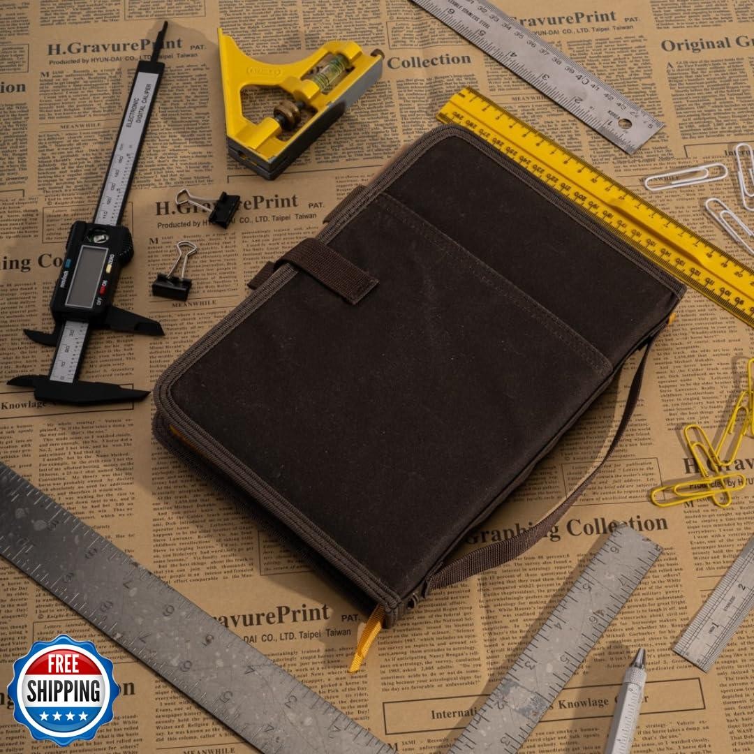LOCHBY Field Journal A5 Planner Cover | Water Resistant Waxed Canvas | Pen Lo