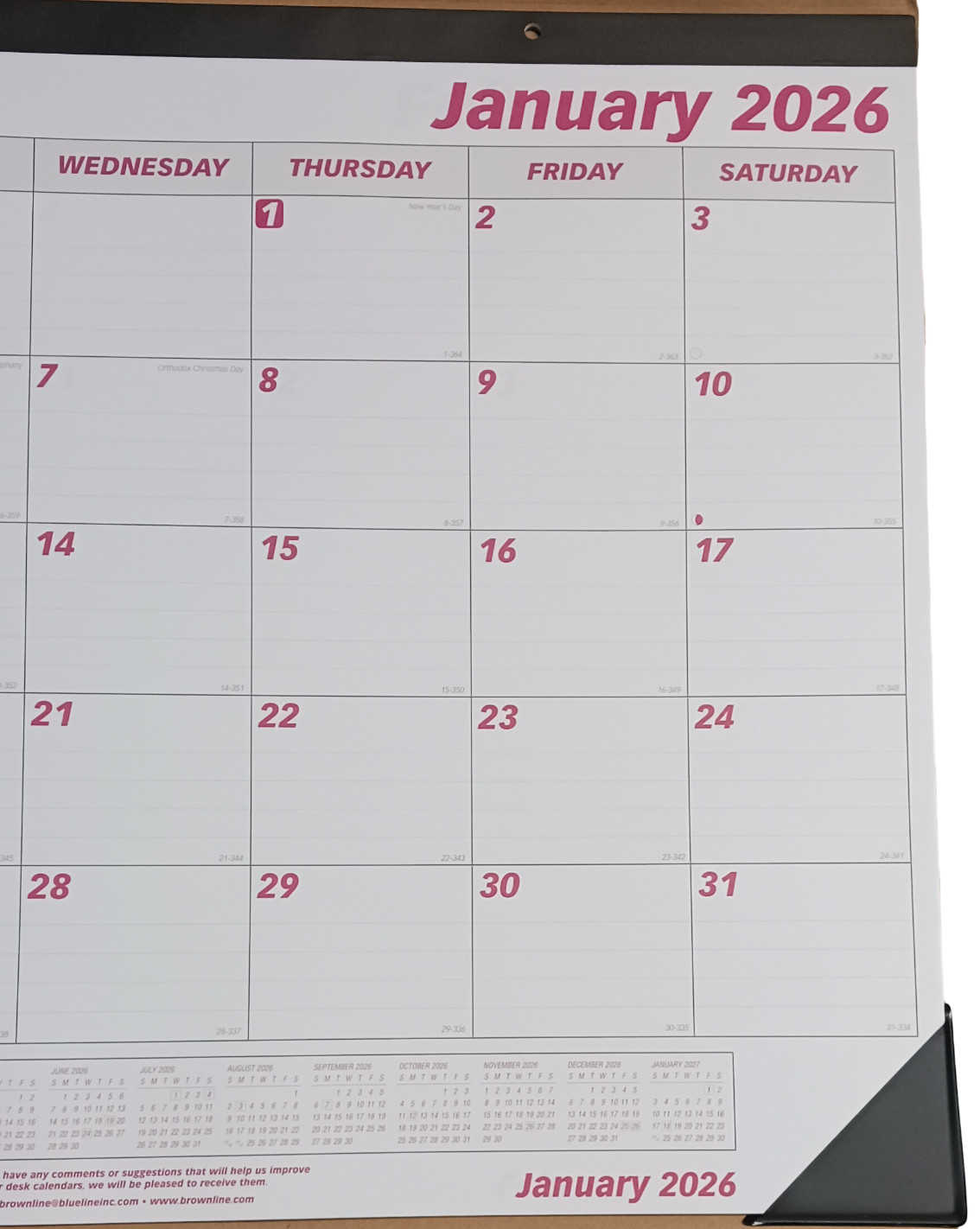 2024 Calendar Home Office Monthly Desk Pad Calendar 17″x22″ Brownline C1731-24