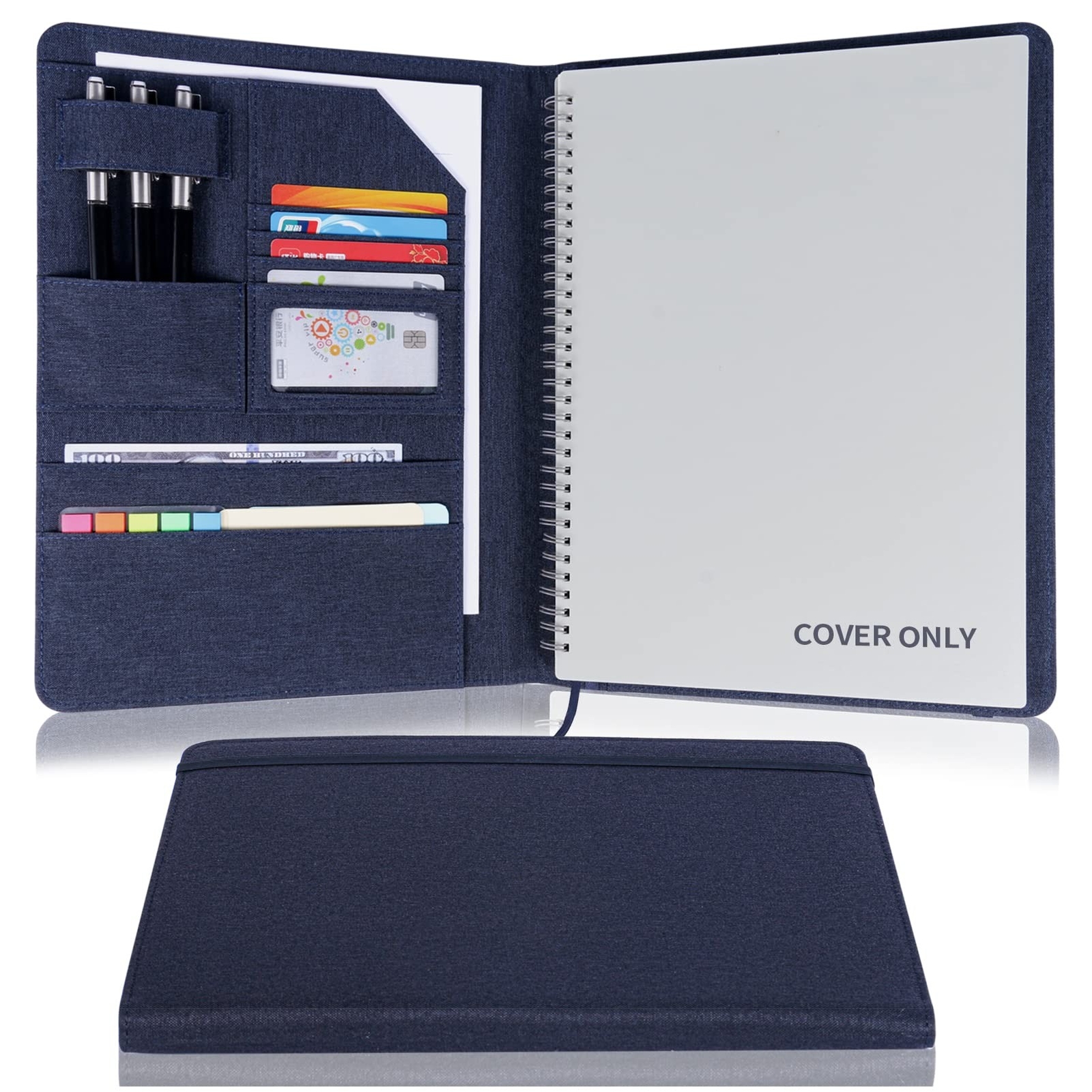 Folio Cover for Rocketbook Fusion, Portfolio Organizer, Waterproof Fabric, Mu…