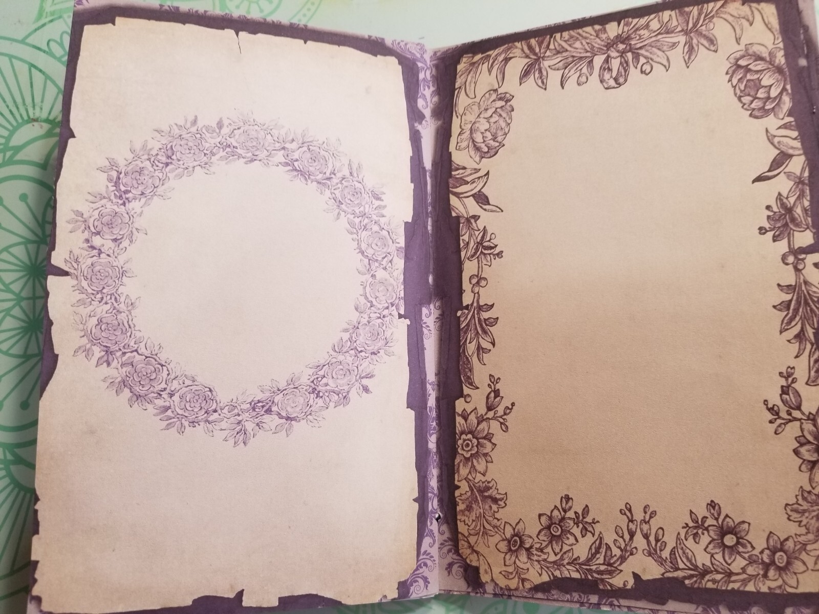 Junk Journal Booklet “LILAC & LAVENDER” HANDMADE Pockets, Cards, Tags, Ephemera