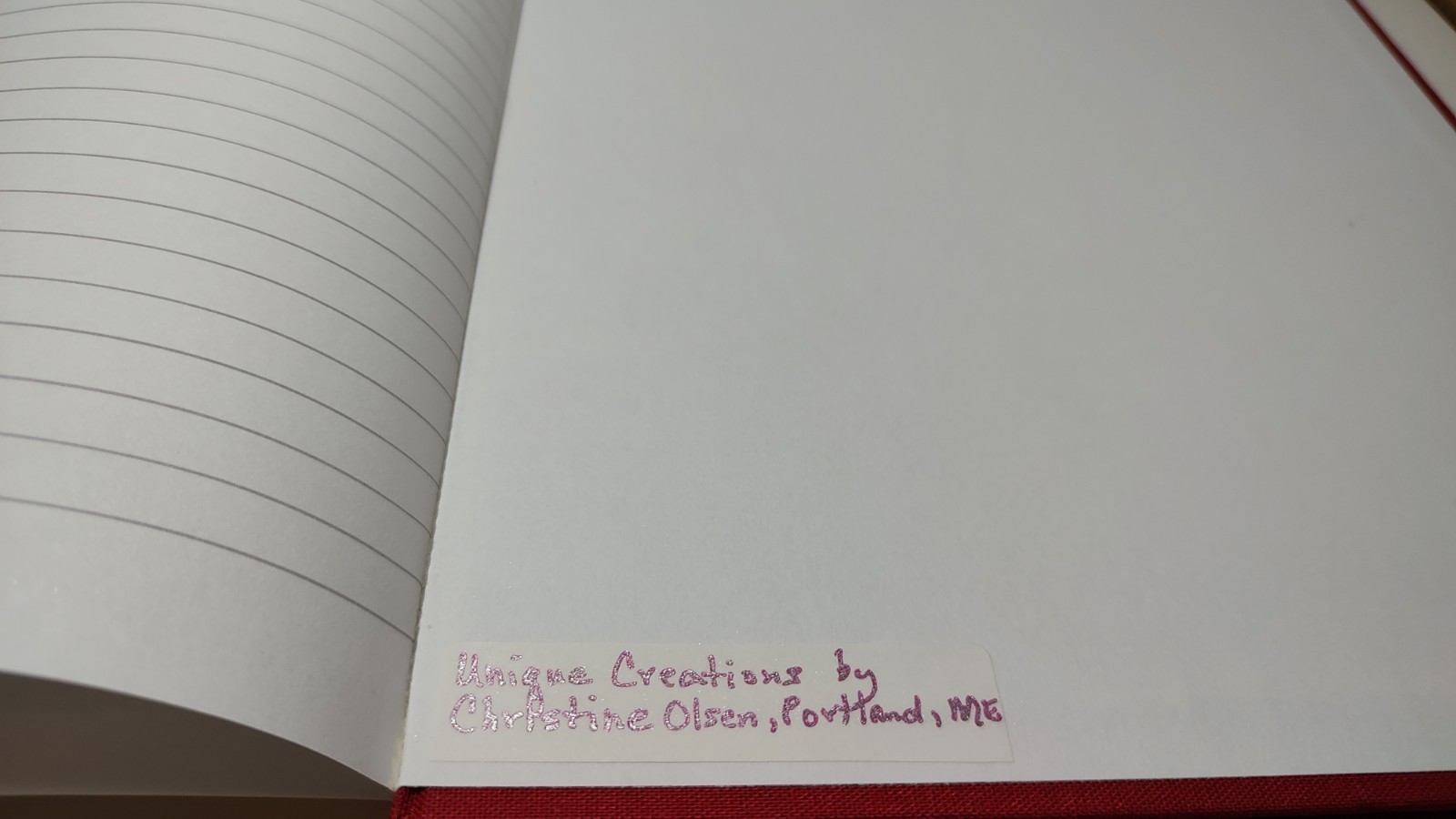 Hardcover Journal Red With Completed Textured Counted Cross Stitch Cover SEE