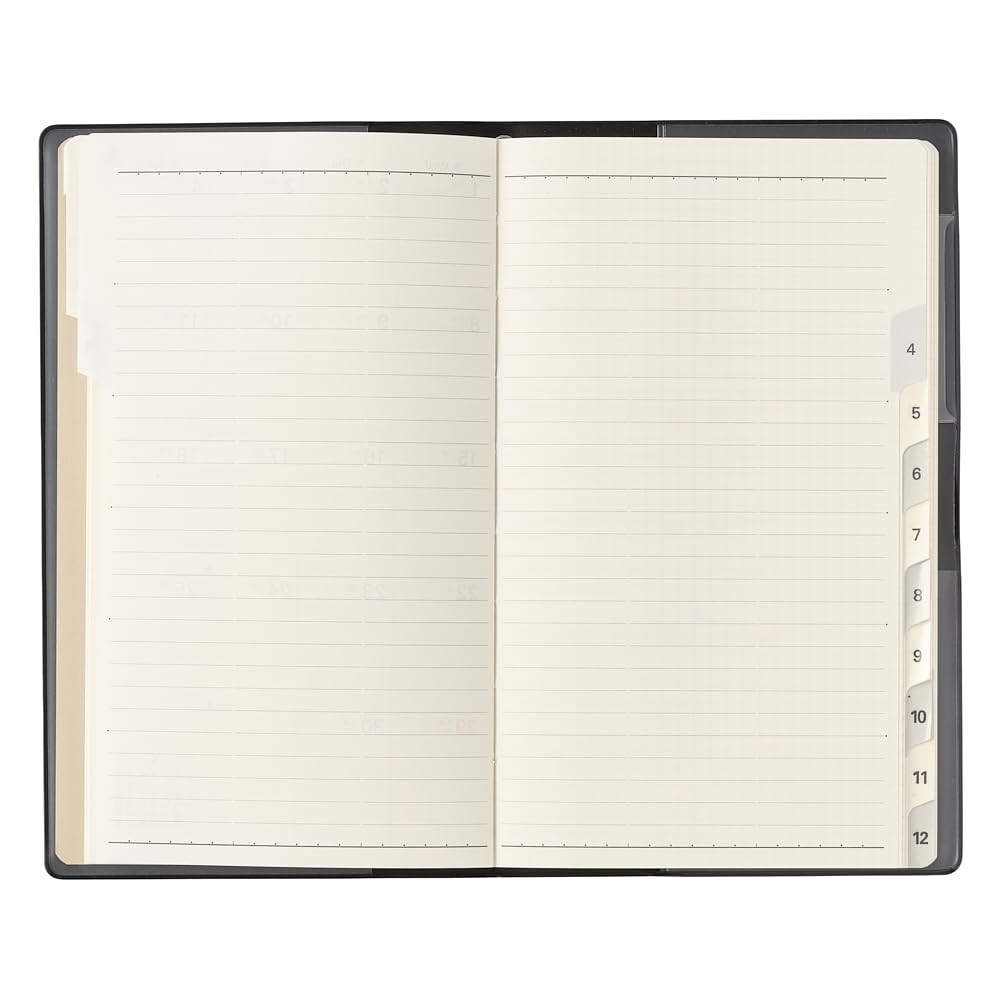 NOLTY Planner 2026 Monthly Slim Aida Memo Sunday Black