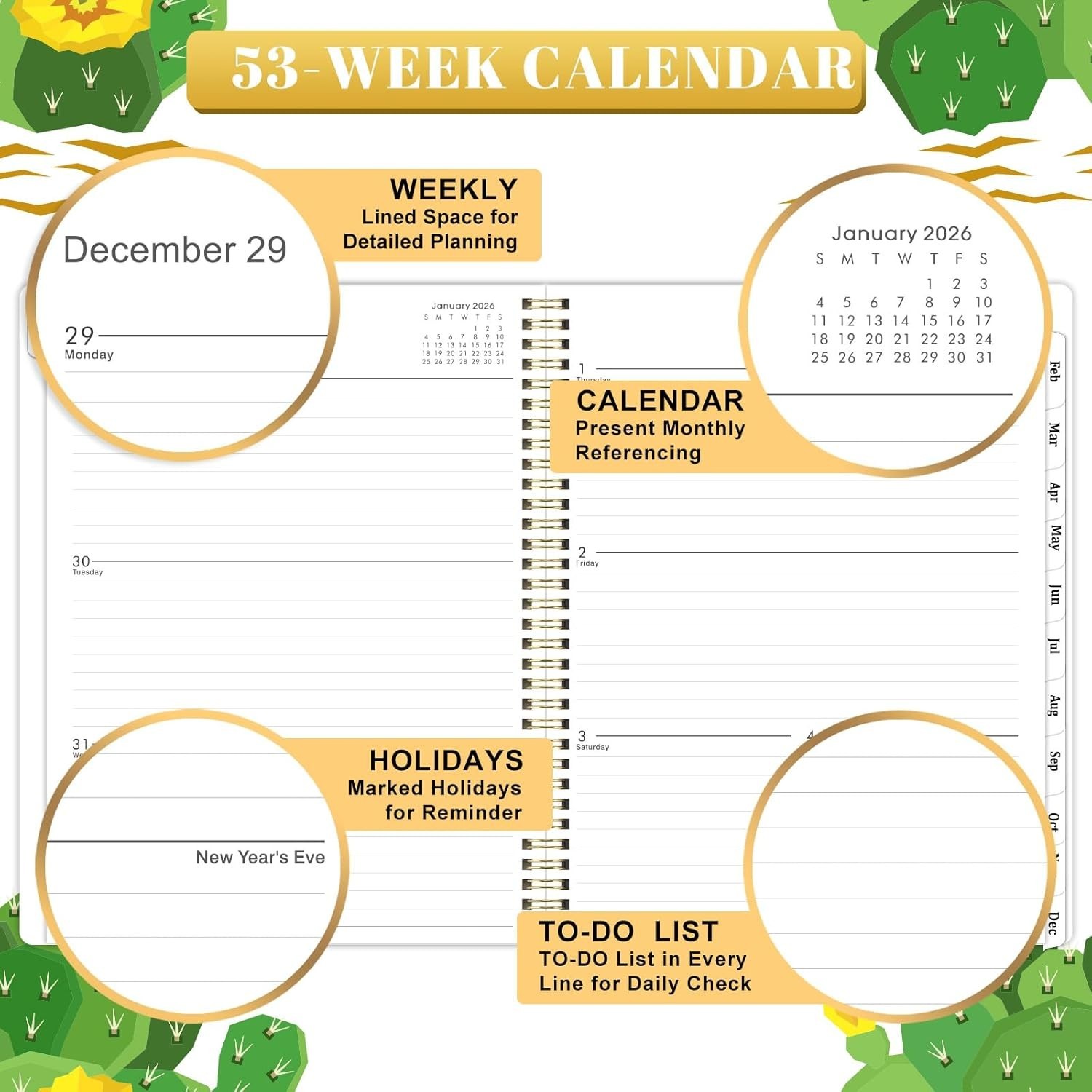 2026 Organizer – 9”x11” Weekly & Monthly Planner with Twin-Wire Binding