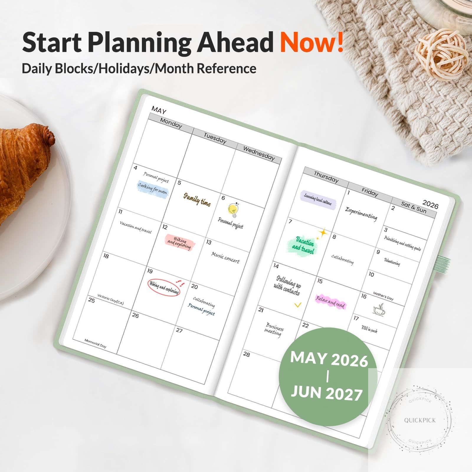 2026-2027 Pocket Weekly Planner for Purse 3.5″ x 6″ 12 Month July 2026 June 2027