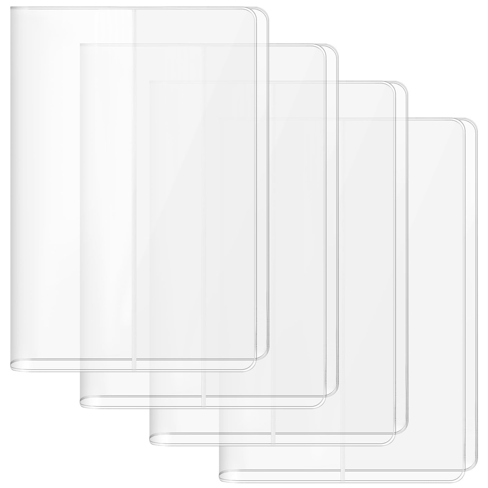 4 Pack A5 Transparent Waterproof Planner Covers, Clear Jelly Notebook Sleeves fo