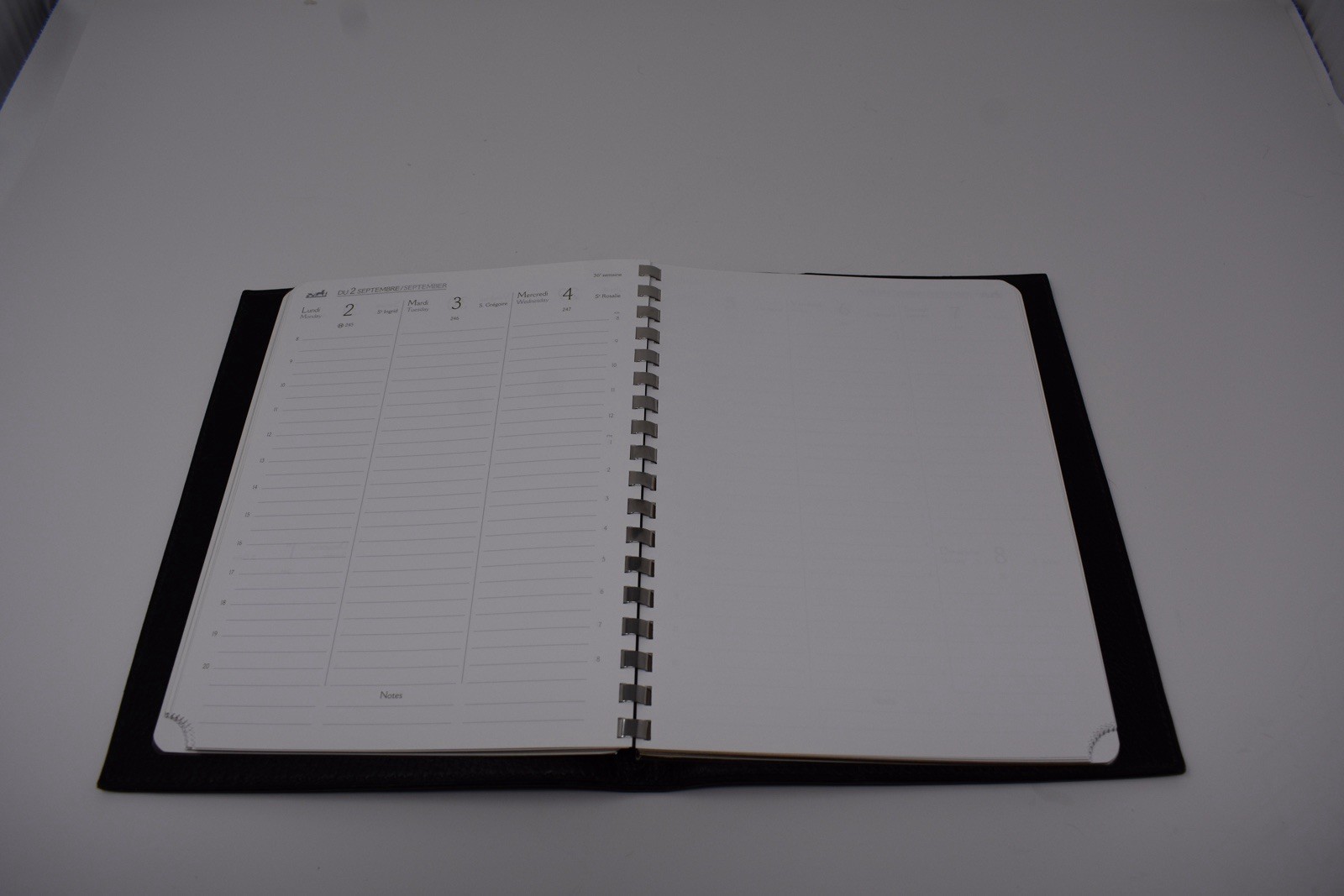 Hermes Vintage Black Calf Skin Leather Notebook/Agenda Holder