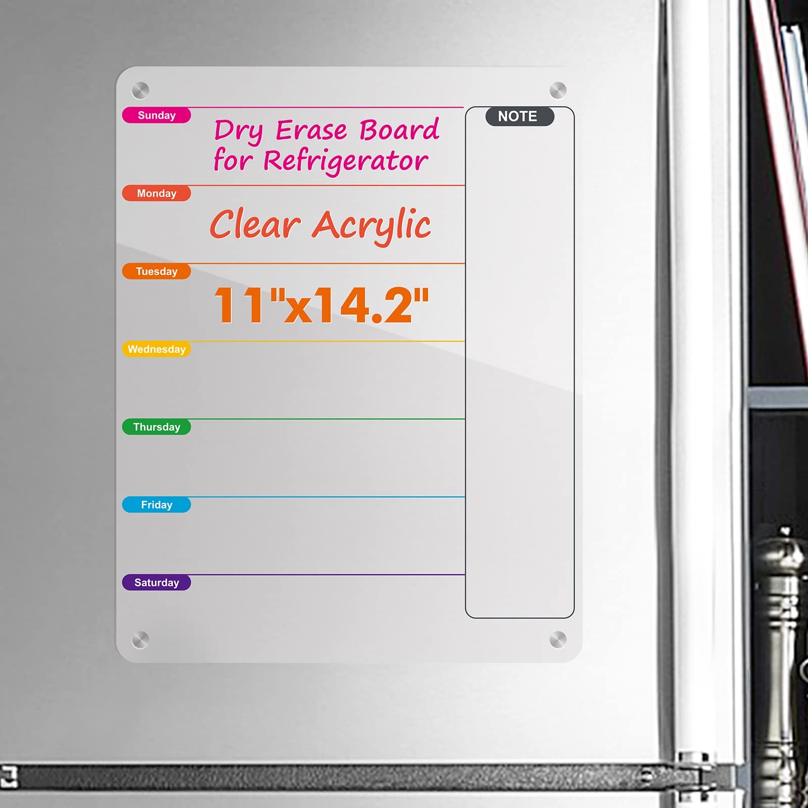 Kamehame Acrylic Dry Erase Board for Refrigerator, Magnetic Transparent