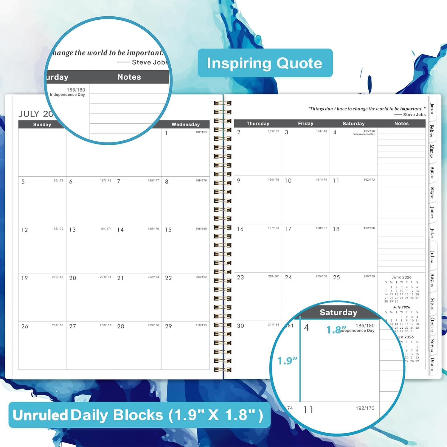 Monthly Planner 2026-2028 – 2 Year Planner 2026-2028, July 2026 – June 2028, 9″