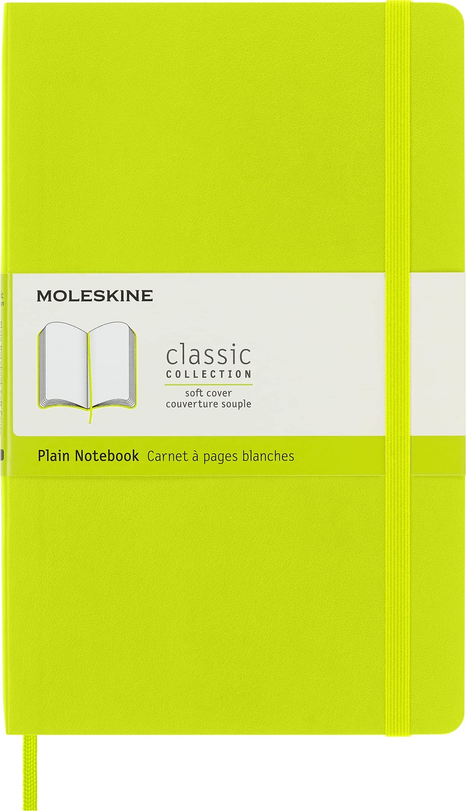 Moleskine Classic Notebook, Soft Cover, Large (5″ x 8.25″) Plain, Lemon Green