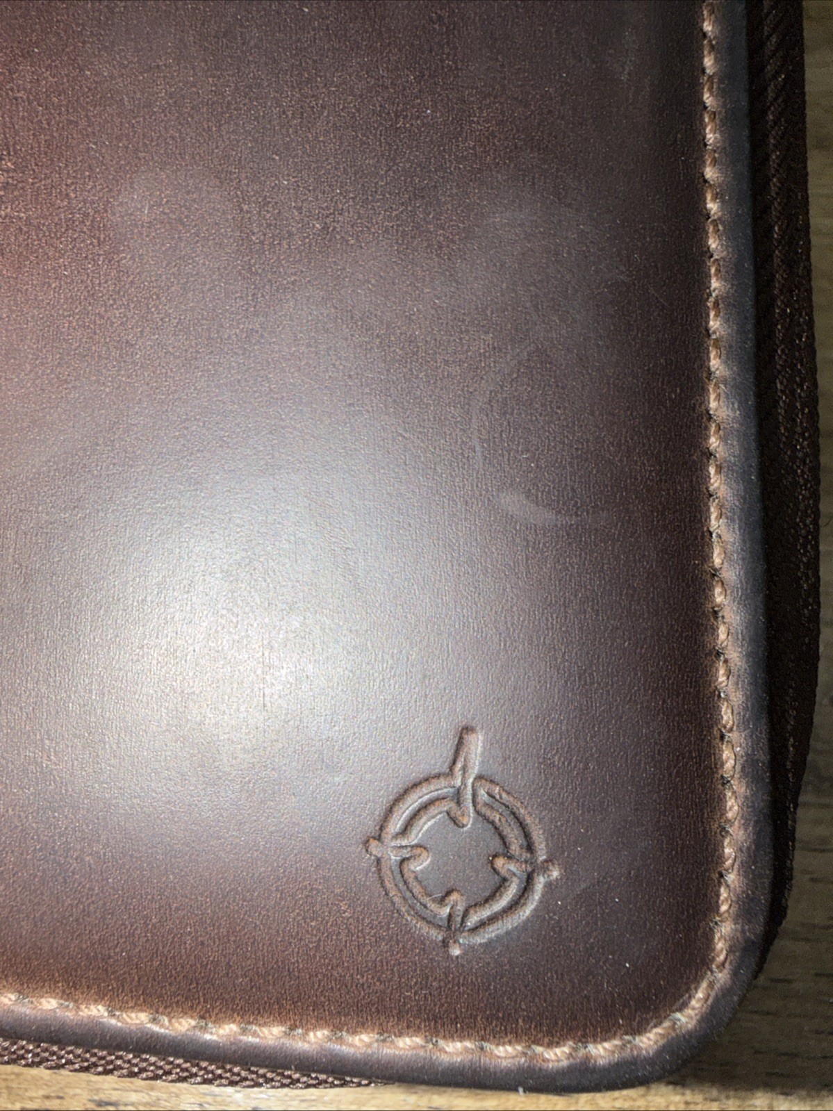 Franklin Covey Leather 6 Ring Organizer Full Grain Brown Zip Around 1996