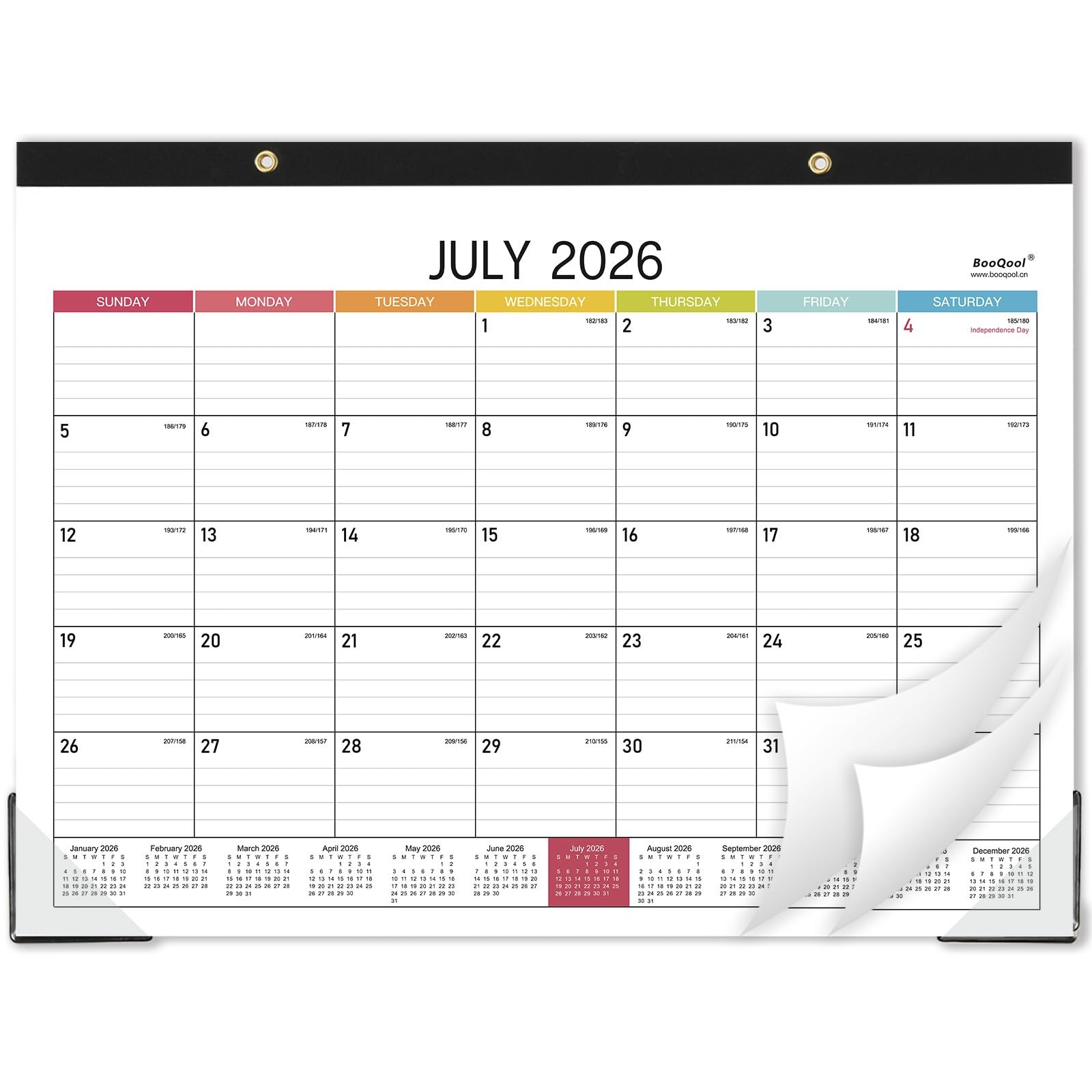2026-2027 Desk Calendar – 2026-2027, Medium14.8″ x 11.4″, White
