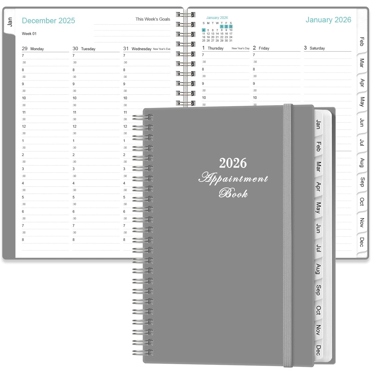 2026 Appointment Book – 2026 Daily Hourly Planner from January 2026 – Decembe…