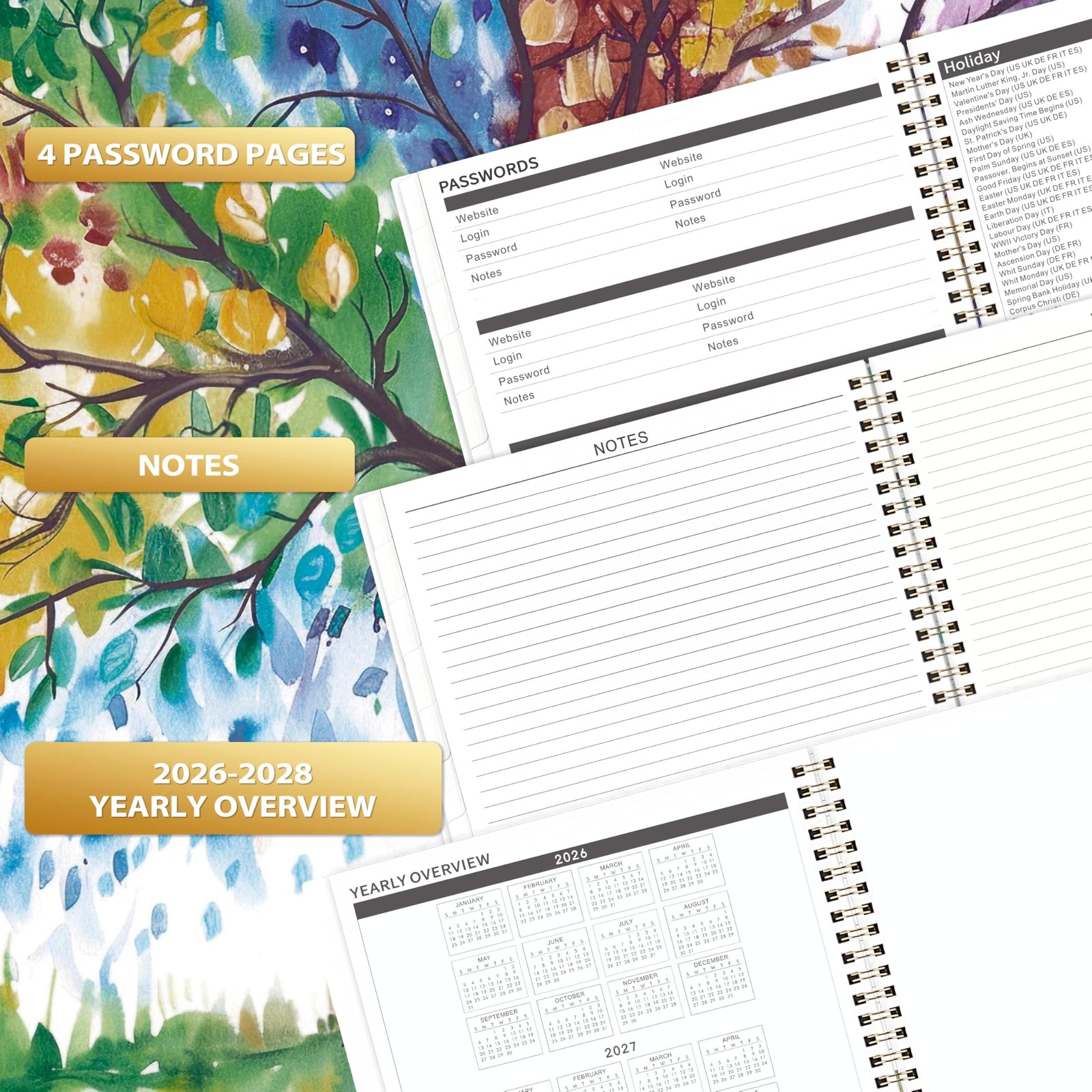 2026-2028 Monthly Planner – from July 2026 – Large, Multi