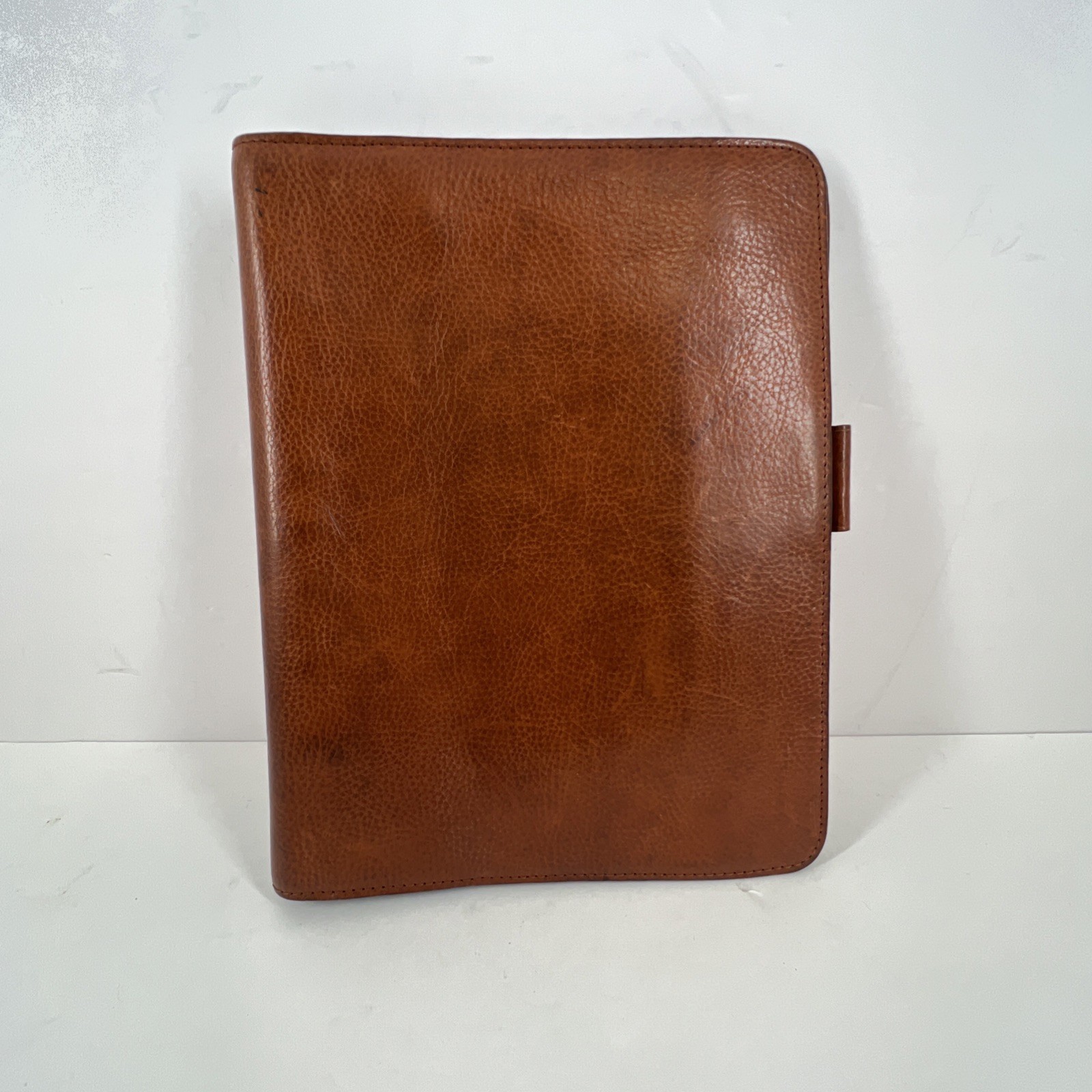 Franklin Covey Full Grain Italian Leather 7 Ring Binder Chestnut Brown Vintage